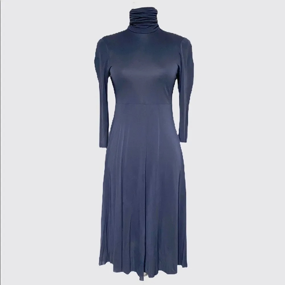 Samantha Treacy Navy Turtleneck Dress